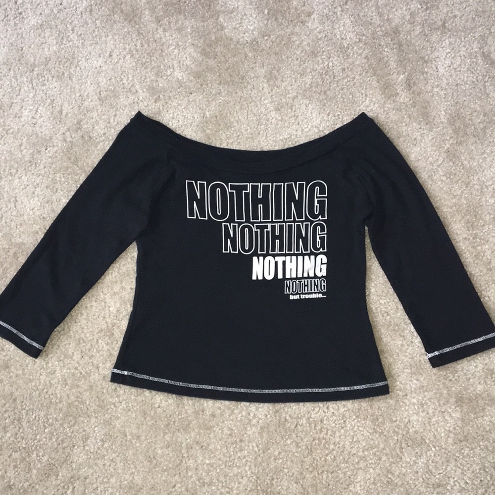 Nothing but trouble Black Crop Top size small